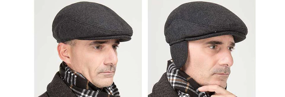 Winter Bomber Hat for Elderly Men Earflap Hats Thick Warm Wool Plush Russian Ushanka Father Outdoor Sports Snow Ski Caps Trapper