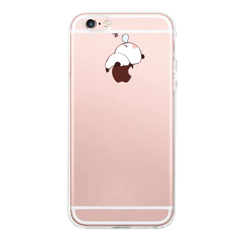Забавный чехол с логотипом Apple Panda бамбуковый Ctue Fundas для iPhone 7 6 S 8 PLUS X XS XR Max 5s