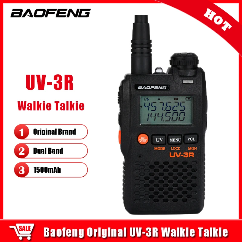best 2 way radios BaoFeng Walkie Talkie UV-3R Dual Band Mini Two Way Radio UV3R 16CH 1500mAh UHF VHF FM Portable Radio Pofung UV 3R Original Brand 2 way radio