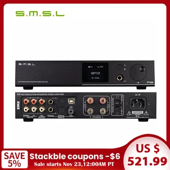 

SMSL A8 XMOS Solution and ICEpower 125Wx2 Module and HIFI Audio Digital Power Amplifier DAC