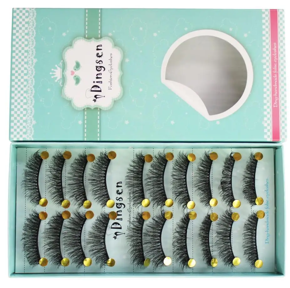 3D Soft Faux Mink Hair False Eyelashes Natural Messy Eyelash Crisscross Wispy Fluffy Lashes Extension Eye Makeup Tool 10 Pairs - Цвет: 3D-84