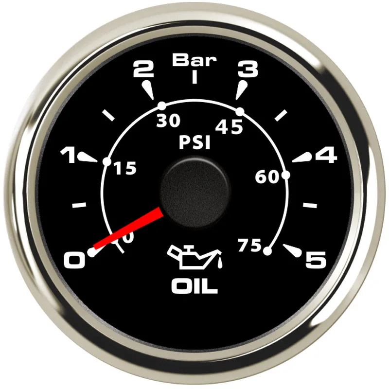 52 мм светодиодный Манометр 0~ 5 бар/0~ 75psi для BMW e39 Автомобильная внешняя конструкция для монтажа на Мотоцикл Авто прибор измерения двигателя - Цвет: 0-5 bar