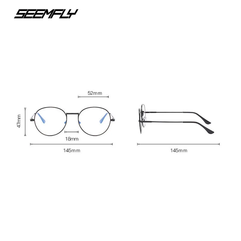 SEEMFLY, Ретро стиль, полигон, неправильные, для женщин, по рецепту, очки для глаз, оправа, металл, компьютер, мужские, анти-синий светильник, очки