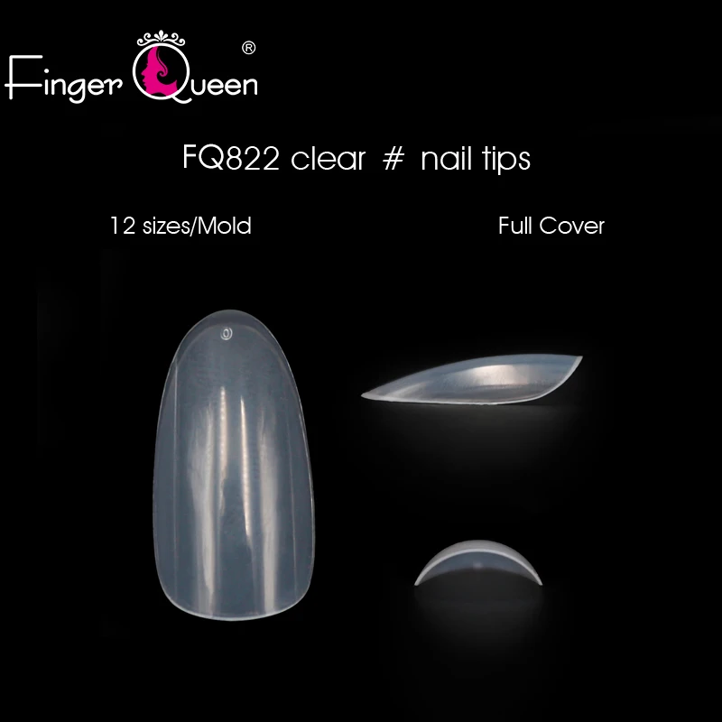 Fingerqueen 100 шт+ коробка французские накладные акриловые кончики для Ногтей Полное покрытие советы гроб накладные ногти s УФ-гель для маникюра Накладные ногти советы FQ822 - Цвет: clear