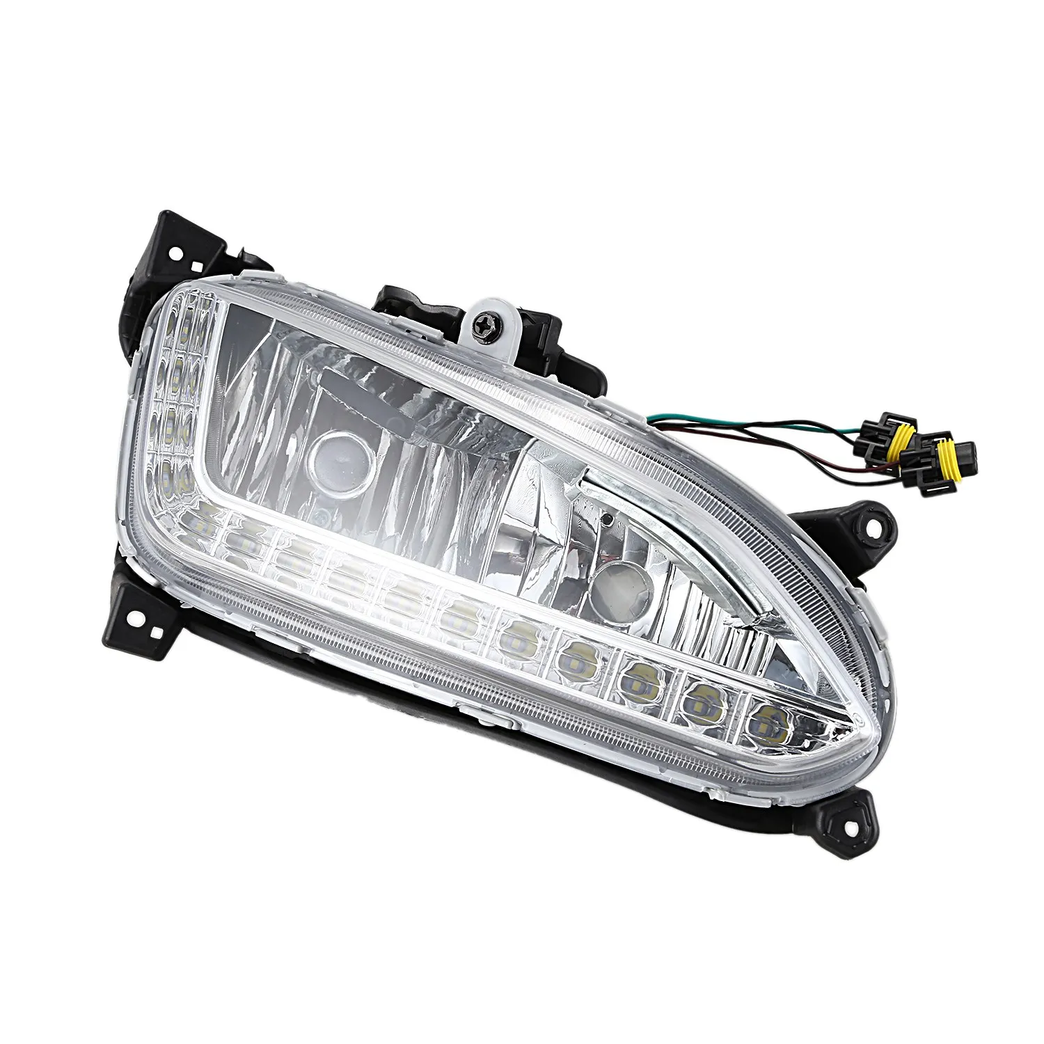 СВЕТОДИОДНЫЙ DRL Дневной светильник противотуманная фара автомобиля 12V для бега светильник s для Хен дай Santa Fe IX45 2013 2015hyundai