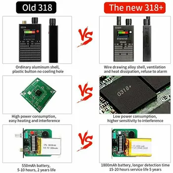 

G318+ Anti-Spy Amplification Signal Detector RF Spy Bug GPS Tracker Finder Tracer Finder 2G 3G 4G Detector