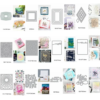 

Mix Square Layered Hollowed Flower A-Z Words Letter Sentence Heart Frame Metal Cutting Dies Scrapbook Decorate Cards Template