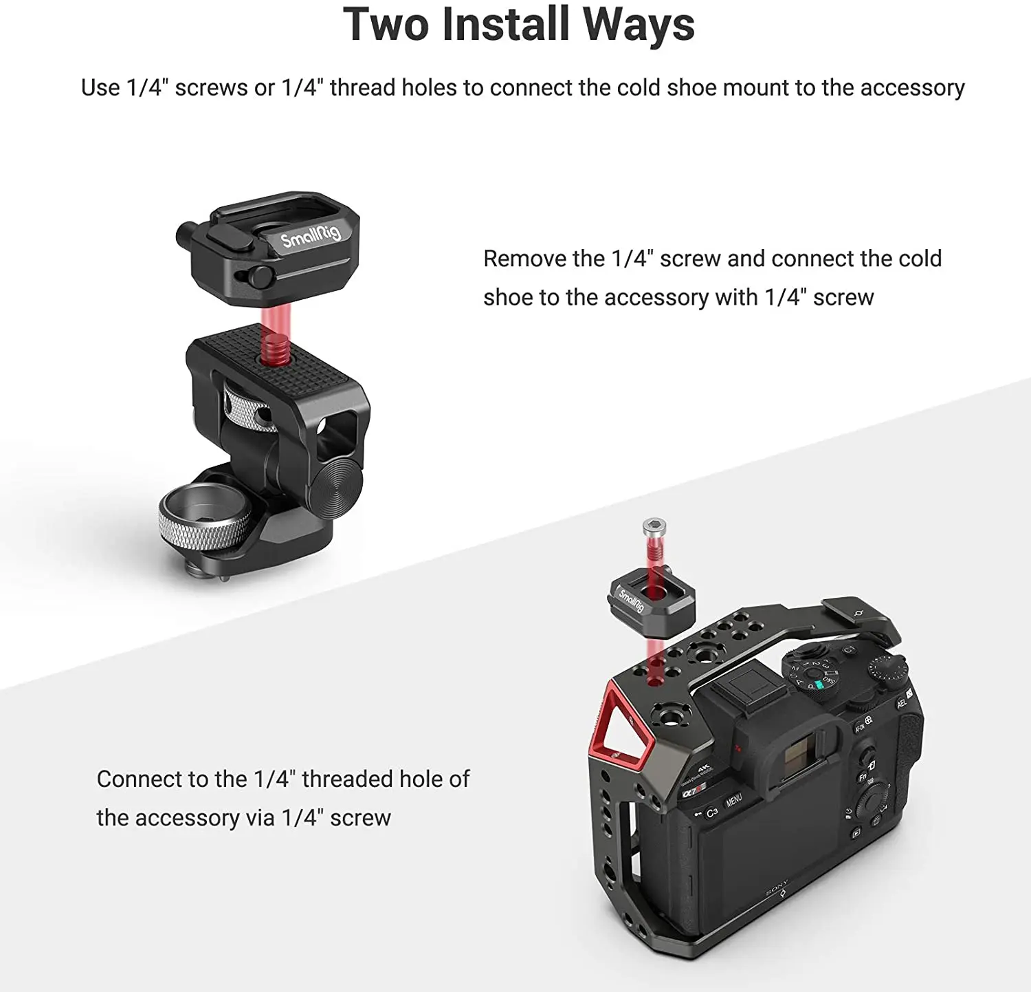 SmallRig Multi-Functional Cold Shoe Mount with Safety Release 2797 - 4