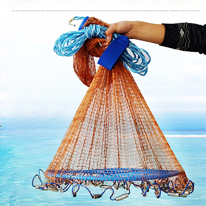 

Finefish With Sinker And Without Sinker Cast Net Fishing Network USA Hand Cast Net Outdoor Throw Catch Fishing Net Tool Gill Net