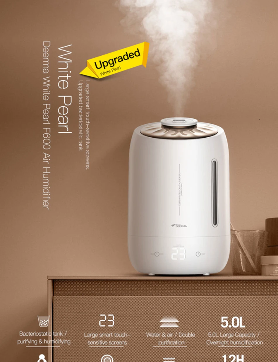 Xiaomi Mijia deerma 5L Air Home Ultrasonic Humidifier Touch Version Air Purifying for Air-conditioned rooms Office household D5 (20)