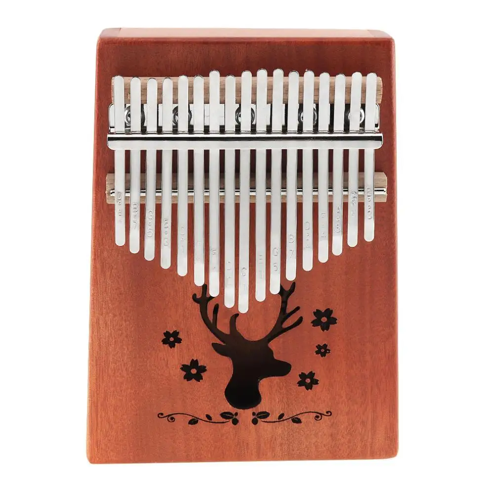 17 клавиш Kalimba лося звуковое отверстие одноплатный из красного дерева большой палец пианино Mbira мини клавиатура инструмент с полными аксессуарами