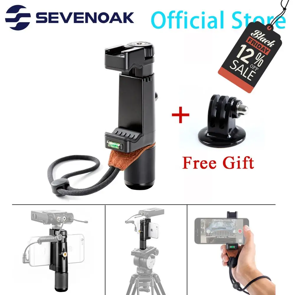 Sevenoak ручной держатель для селфи Filmmake Grip& Interview Mic& Led Light& Dual Mount для iPhone 8 8 plus 7 7 plus 6 huawei