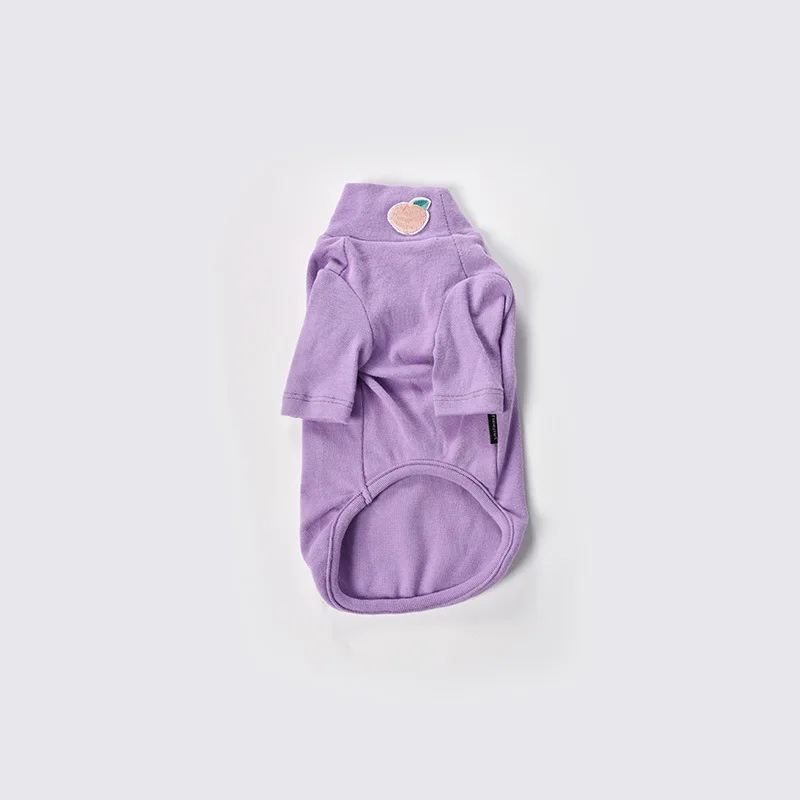 Dogs Cats Coat Pets Pullover Hooded Jacket Beautiful Fruit Embroidery Hoodie Pet Clothes Sweatshirts - Color: purple