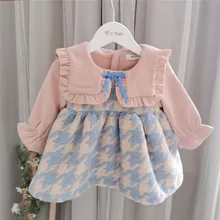 baby girl clothes Christmas party dress fleece lining thicken warm birthday dresses