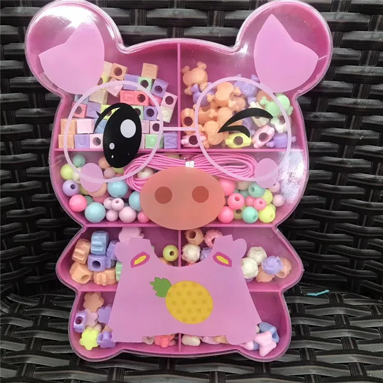 

Korean-style Creative Cartoon Bear Modeling GIRL'S Handmade Beaded Bracelet Bead-stringing Toy Wear Beads DIY Bracelets Necklace