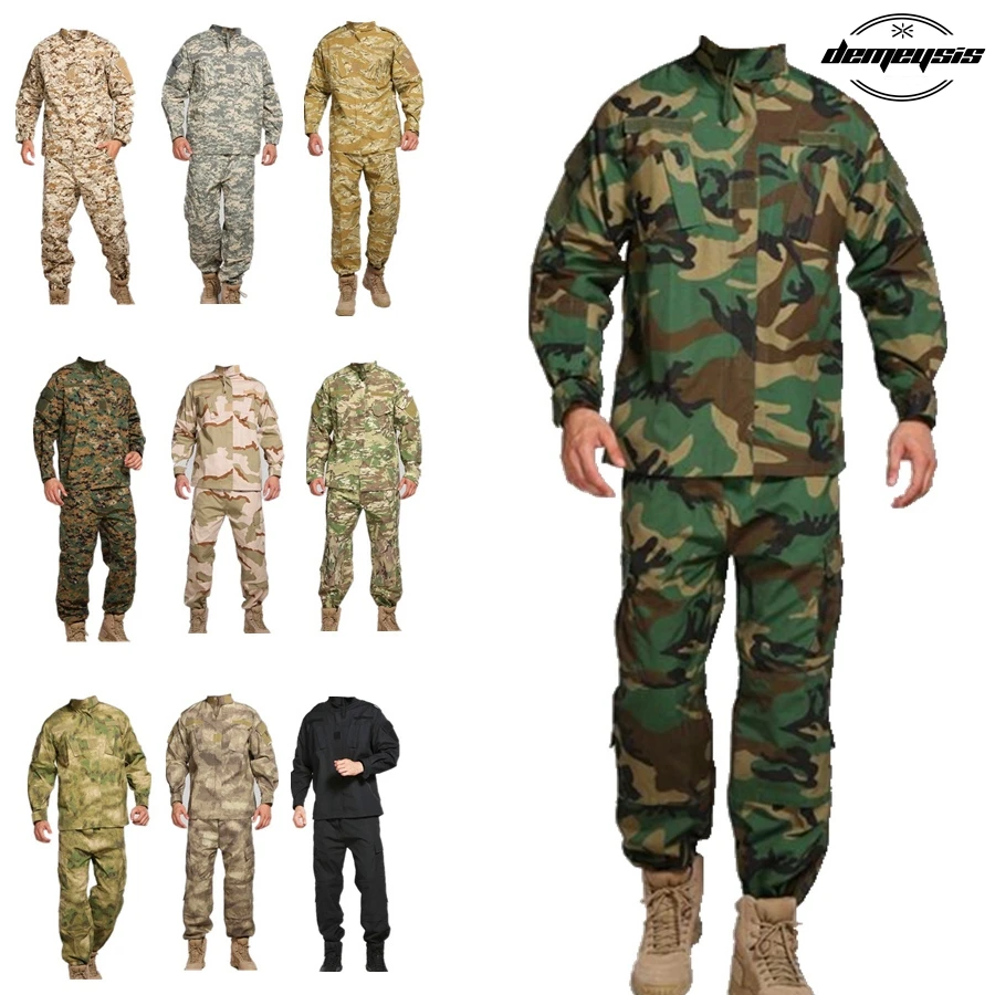  13 Color Army Military Tactical Uniform Shirt + Pants Camo Camouflage Combat Uniform US Army Men's 
