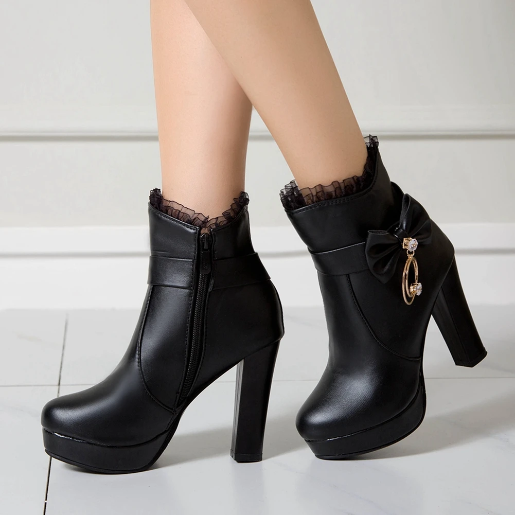 Новинка Брендовая обувь на платформе и высоком каблуке Сезон осень-зима