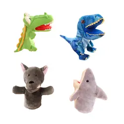 Животные ручной кукольный Акула волк крокодил, динозавр плюшевые куклы для игр подарок для детей