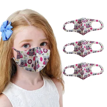 

Kids Child Face Mask Cotton Reusable Cartoon Ice Silk Mask Floral Print Protective Breathable Mascarilla Face Mask fashion Macka