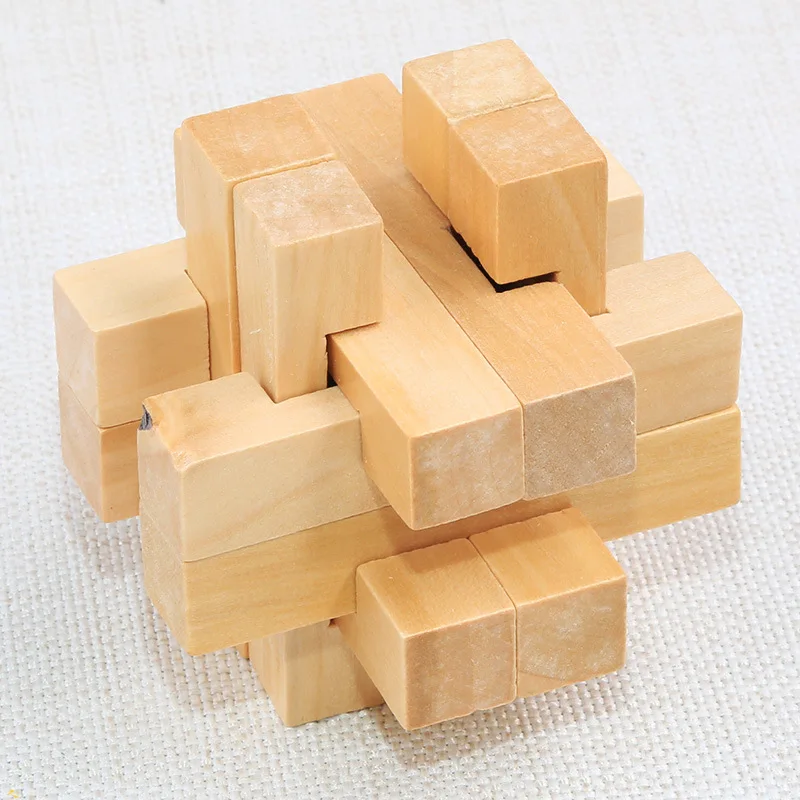 Головоломка Kong Ming Lock 3D деревянные переплетенные головоломки игра игрушка бамбук для взрослых детей интеллект разблокировка игрушки - Цвет: Красный