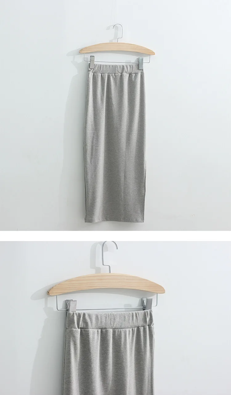 19 Весна корейский стиль Явный тонкий сексуальный неровный разрез-облегающая юбка сплошной цвет Повседневная юбка