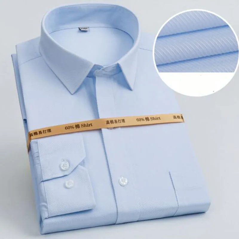 Модная мужская одежда формальные рубашки Camisa, дышащие удобные однобортные рубашки ткань высокого качества не нуждается в глажке Slim Fit