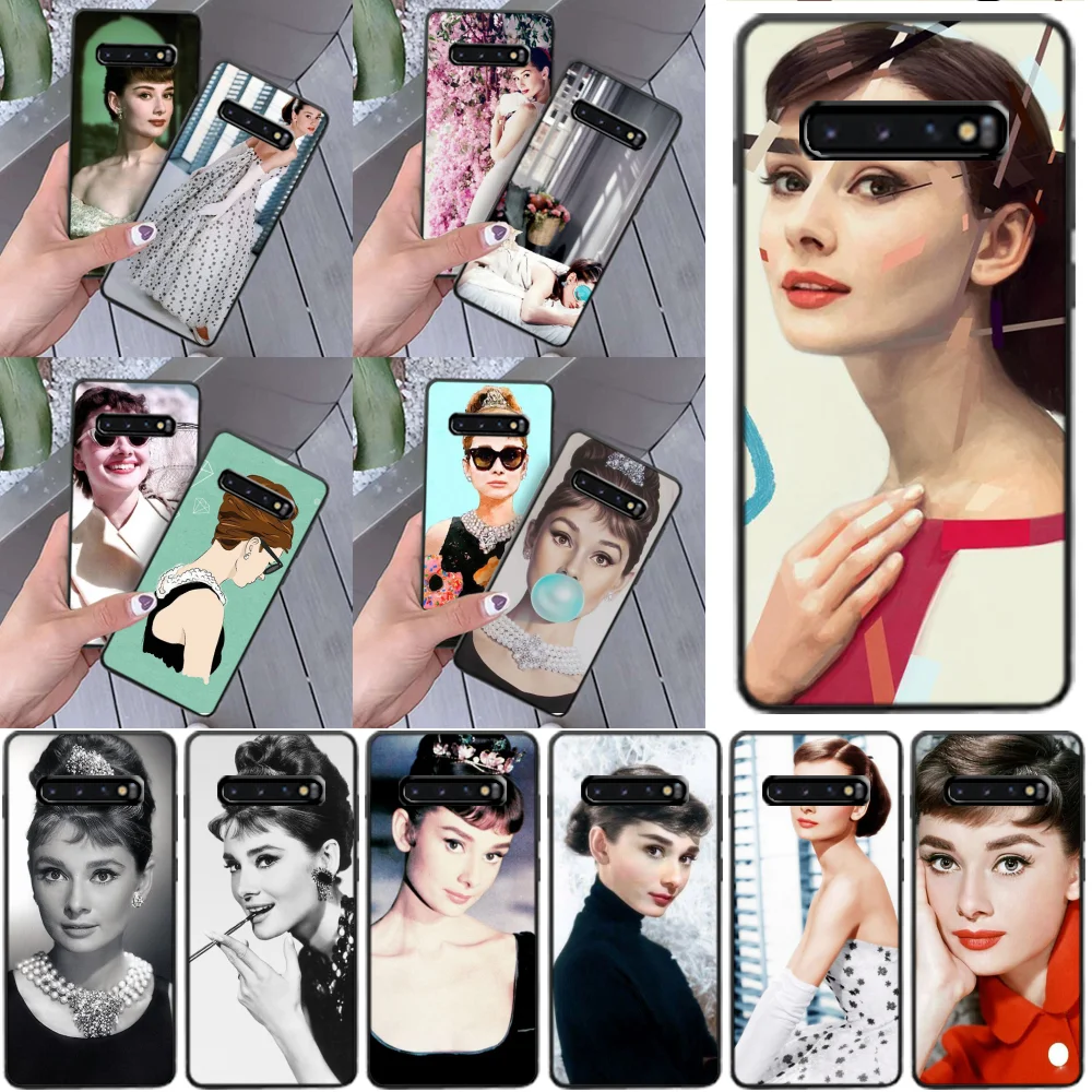 

LJHYDFCNB Audrey Hepburn Soft Silicone TPU Phone Cover for Samsung S9 plus S5 S6 edge plus S7 edge S8 plus S10 E S10 plus