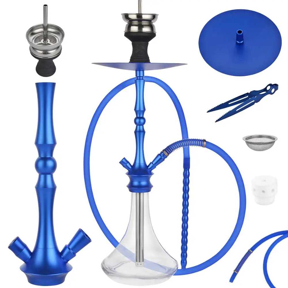 

ADMY®Hookah Set Shisha 68cm Aluminum alloy|Contains Luminous heat Backpack|Ceramic diffuser|Stainless steel downpipe | Crystal