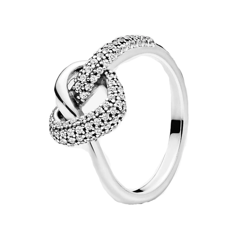 

Knotted Heart Ring Real 925 Sterling Silver Rings For Fashion Women Band Wedding Rings Promise Rings Bridal Jewelry