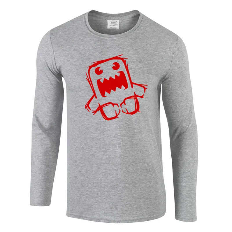 Domo Kun японский Дрифт забавная футболка мужская с длинными рукавами хлопок мужская рубашка сплошной цвет Повседневная одежда мужские Топы И Футболки