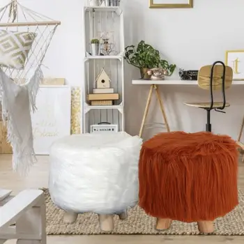 

Fashion home sofa square stool cloth art living room tea table mound wooden creative small foot stools saddle kids stool bench