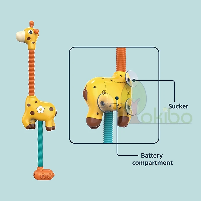 baby toddler toys by age	 Bath Toys for Kids Electric Giraffe Animal Sucker BaBy Bath Toys Spray Water Toys for Kids Outside Pool Bathtub Toys Sprinkler baby toddler toys for 1 year