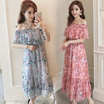 

1901# Summer Korean Fashion Maternity Nursing Dress Sweet Sexy Hot Lacation Mother Breastfeeding Clothes Slim Elegant Pregnancy