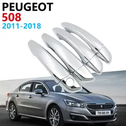 Дверные ручки, автомобильные аксессуары для peugeot 508 SW RXH 2011 ~ 2018, Хромированная ручка, накладка, набор, наклейки для автомобиля, 2017, 2016, 2015, 2014, 2013