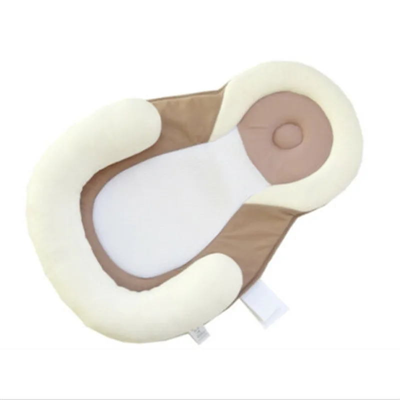 Beige Новая однотонная Подушка для новорожденного ребенка, Нескользящая подушка для плоского сна, матрац, гнездо для кроватки, мягкое гнездо для сна, не скатывается, домашний текстиль - Цвет: Beige