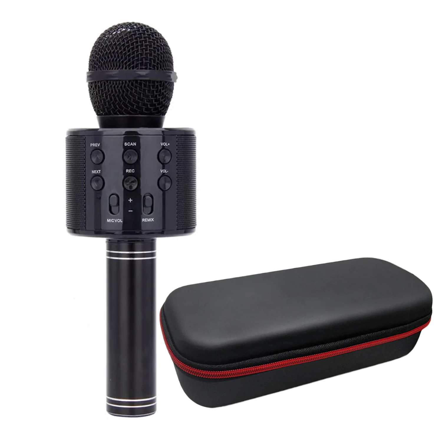 black with bag Беспроводной Bluetooth караоке микрофон 3в1 ручной караоке микрофон для детей Рождественский подарок музыкальная сцена Игрушка Музыка Пение динамик - Цвет: black with bag