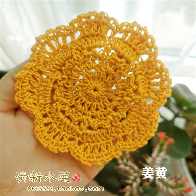 17AHSM Lace Cotton Crochet Handmade TableCloth Placemats DrinkCoaster Heat-resistant Nonslip Pads Home Decor Creative CupCoaster