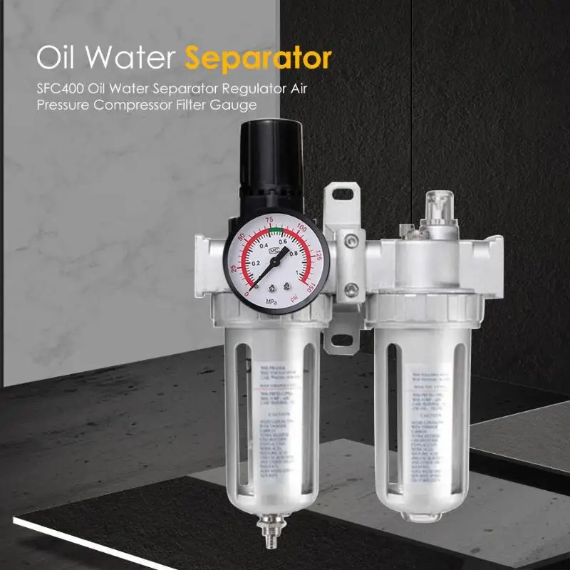 

SFC400 Oil Water Separator Filter Air Pressure Regulator Airbrush Compressor Improving Air Quality High-precision Pneumatic Tool
