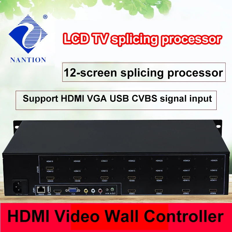 12 Channel Tv Video Wall Controller 3x4 2x6 4x3 Hdmi Dvi Vga Usb Video