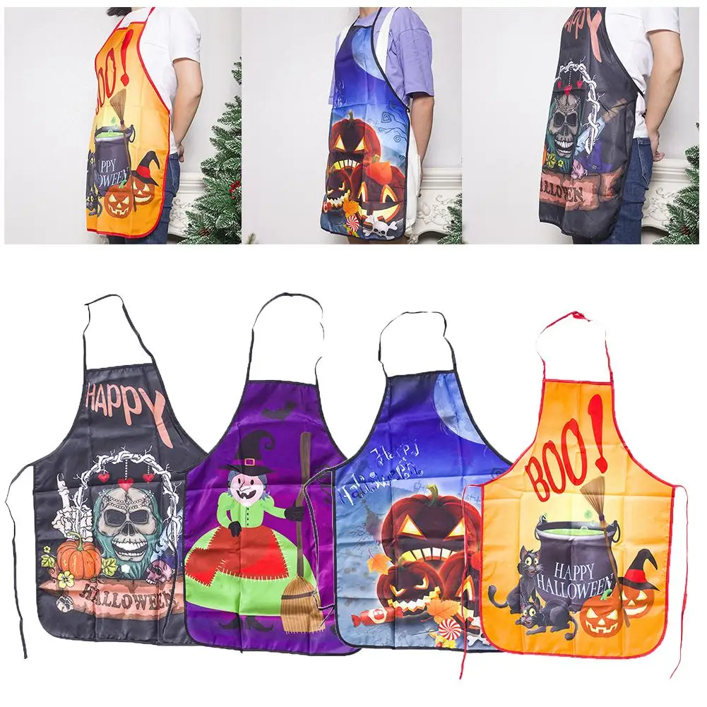 

Halloween Apron Party Apron Decorations Cooking Baking Gardening Apparel Cute Pattern Printing Dinner Party Adult Kitchen Apron