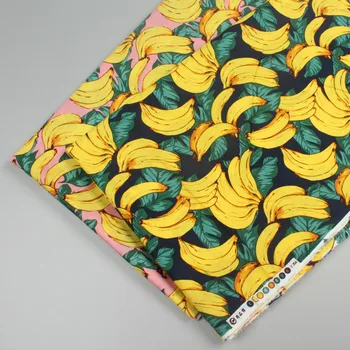 

Printed Banana Poplin Cotton fabric by meter for Sewing Upholstery children's clothing material
