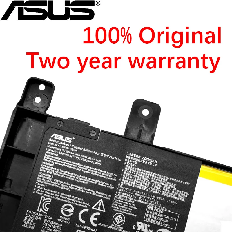 ASUS аккумулятор 5000 мАч для ноутбука C21N1515 для ASUS X756UW X756UQ X756UV 7,6 V 38Wh