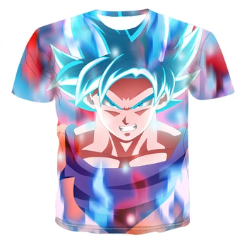 

2020 new T-shirt Dragon Ball Z Super Saiyan blue Goku Summer Short Sleeve 3D T-Shirt Tops Men and Women Casual Fashion T-Shirt