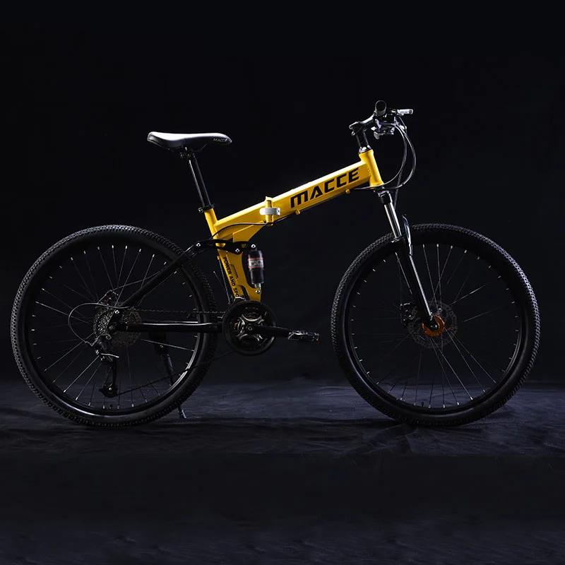 24 Inch Folding Mountain Bicycle 21 Speed Double Shock Absorption Off-Road Variable Speed Adult Student One-Wheeled Bike