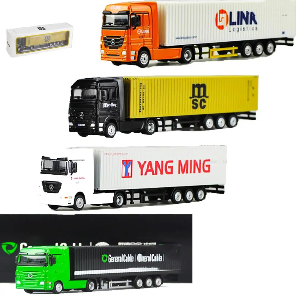 

1/87 scale container container diecast alloy truck model MSC Mediterranean sea shipping transport vehicle toys gift collection