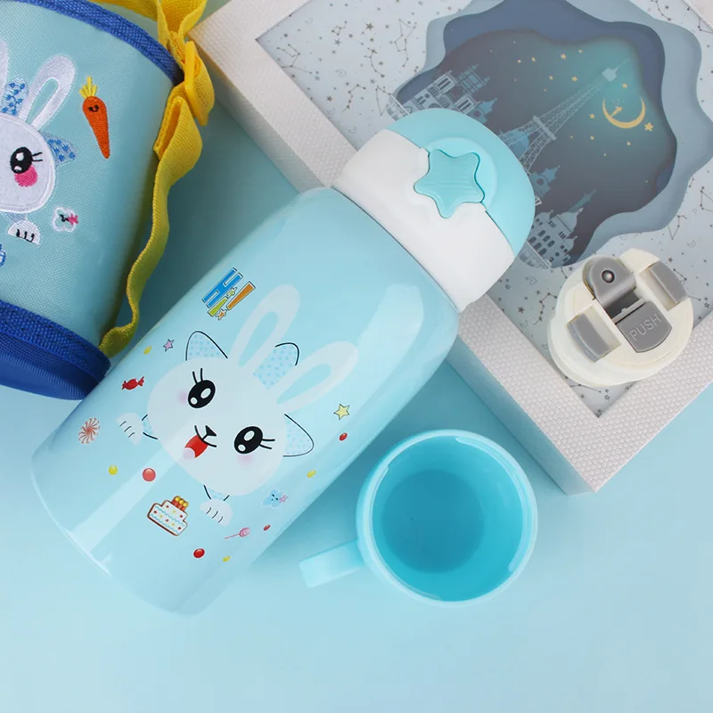 Нижнее белье с рисунком из мультфильма с двойными стенками кружка-термос Термальность Нержавеющая сталь детская бутылка для воды с силиконовая трубочка