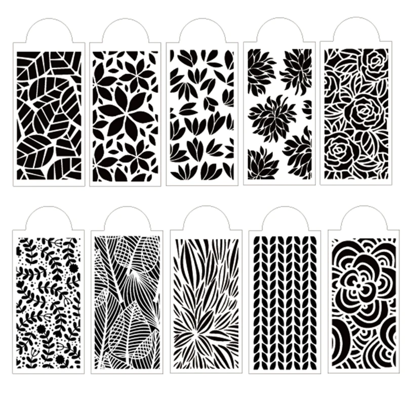 NICEFurniture DIY Leaf Rose Drawing Stencils Templates Embossing Paper Card Painting Scrapbooking Stamp Album Decoration 10pcs stickers scrapbooking supplies embossing stamps