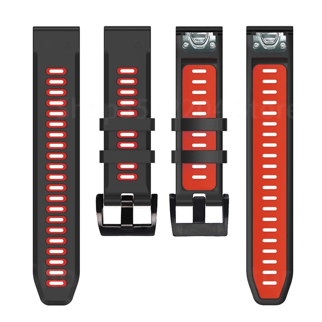 22 26MM Quick Release Bracelet Silicone Watch Wrist Band Strap For Garmin Fenix 6 6X Pro Fenix 5 5X Forerunner 935 945 Wirstband Bk-Re