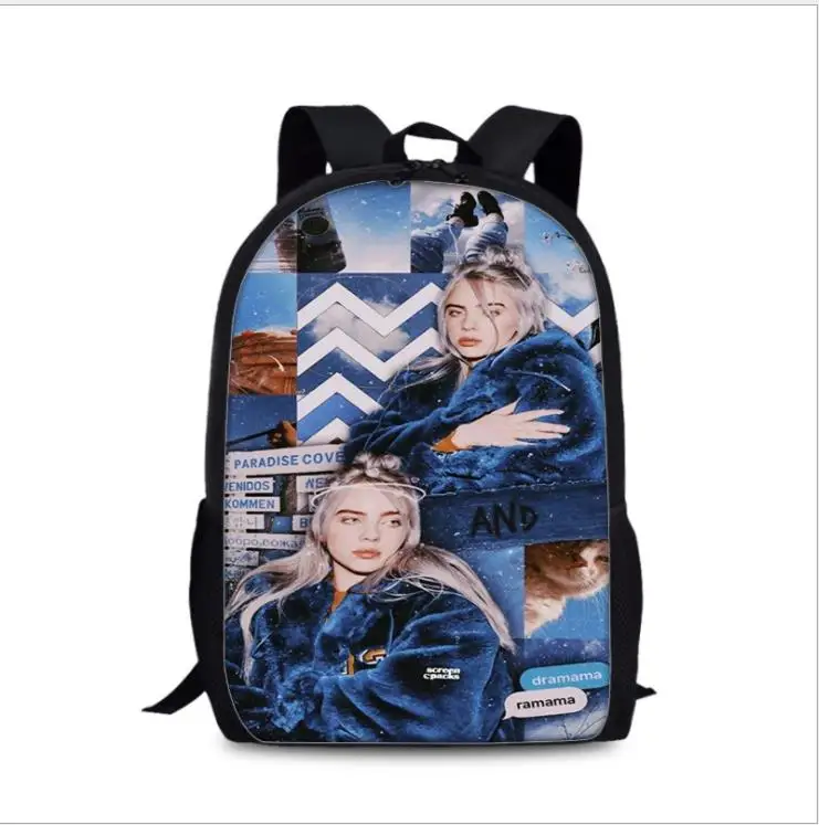 as pictures Billie eilish рюкзак Мужская/женская школьная сумка, Студенческая сумка, мужская сумка для ноутбука, новая модная сумка для книг, вместительный рюкзак для путешествий - Цвет: as pictures