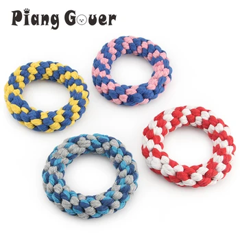 

1pcs Colorful Bite Rope Dog Chew Pet Toys Interactive Play Game Rope Ring Dog Toy Pet Supplies